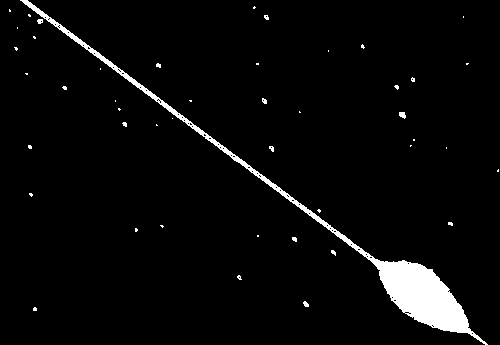фотография яркого метеора со вспышкой