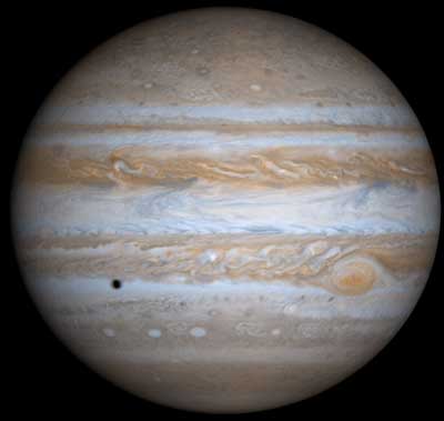 Юпитер и две его луны Ио и Ганимед