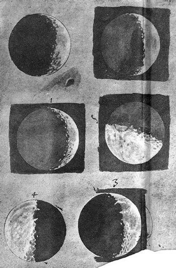 первые зарисовки Луны Галилея 1609-1610